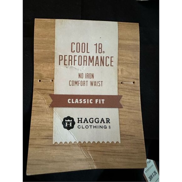 Haggar Men's black pants 36x29 Cool 18 Pro Classic Fit Flat Front Casual Pant Re - Picture 9 of 9